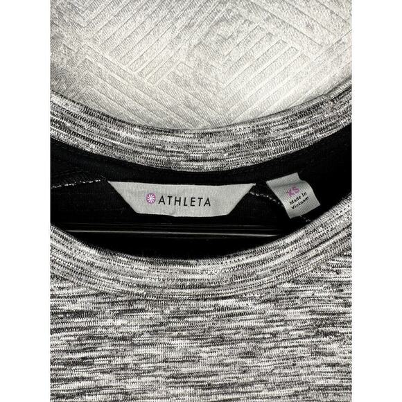 Athleta Colorblock Cooldown Long Sleeve Sheath Dress Space Dye Gray/Black XS - Picture 8 of 11